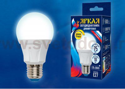 Лампа светодиодная Uniel LED-A60 10W/4000K/E27/FR/DIM PLP01WH