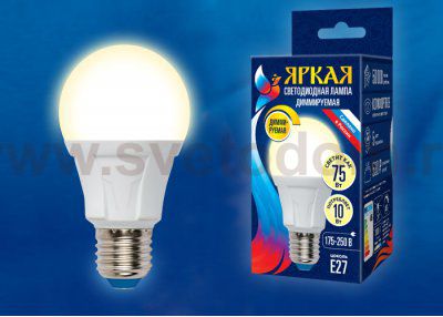 Лампа светодиодная Uniel LED-A60 10W/3000K/E27/FR/DIM PLP01WH