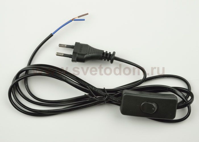 Сетевой шнур с вилкой и выключателем Uniel UCX-C10/02A-170 BLACK