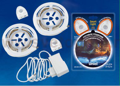Комплект светодиодной ленты Uniel ULS-R02-6W/4000K/1,2Mx2/DIM SENSOR Smart Light блистер