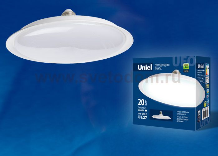 Лампа светодиодная Uniel LED-U165-20W/4000K/E27/FR PLU01WH