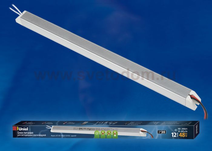Блок питания для светодиодных ламп и модулей Uniel UET-VAT-048A20 12V IP20