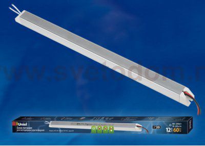 Блок питания для светодиодных ламп и модулей Uniel UET-VAT-060A20 12V IP20