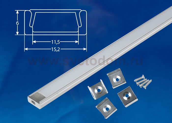 Аксессуар для монтажа светодиодных лент Uniel UFE-K02 SILVER/FROZEN 200 POLYBAG