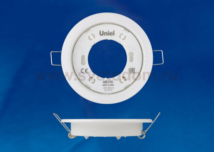 Светильник встраиваемый Uniel GX53/H2 WHITE 10 PROM