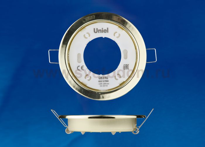 Светильник встраиваемый Uniel GX53/H2 GOLD 10 PROM