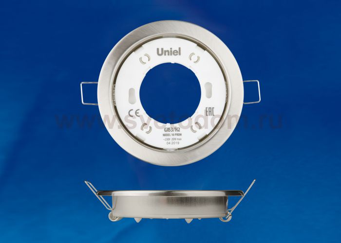 Светильник встраиваемый Uniel GX53/H2 NICKEL 10 PROM