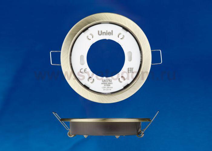 Светильник встраиваемый Uniel GX53/H2 ANTIQUE BRASS 10 PROM