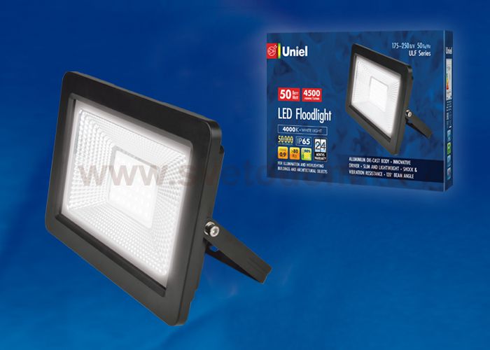 Прожектор светодиодный Uniel ULF-F19-50W/4000K IP65 175-250В BLACK