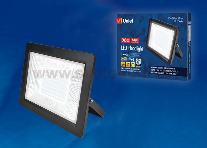 Прожектор светодиодный Uniel ULF-F19-70W/4000K IP65 175-250В BLACK