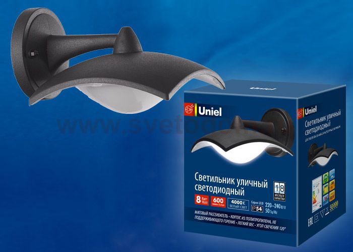 Уличный светильник Uniel ULU-S10A-8W/4000K IP54 BLACK