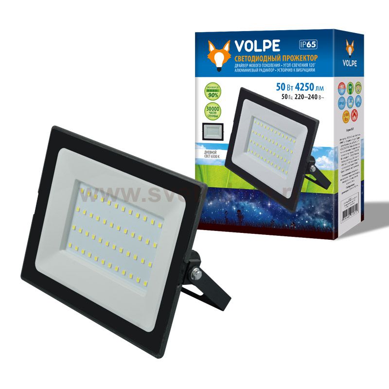 Прожектор светодиодный Volpe ULF-Q513 50W/3000K IP65 220-240В BLACK