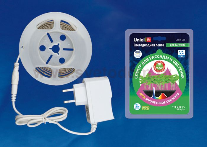 Светильник для растений Uniel ULS-P77-2835-42LED/m-IP20-2M-SPSB RRP18C00