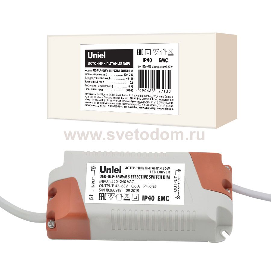 Панель светодиодная Uniel UED-ULP-36W/MB EFFECTIVE SWITCH DIM