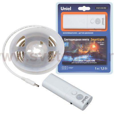 Комплект светодиодной ленты Uniel ULS-R22-1,5W/4000K/1,0M/2AA SENSOR Smart Light блистер