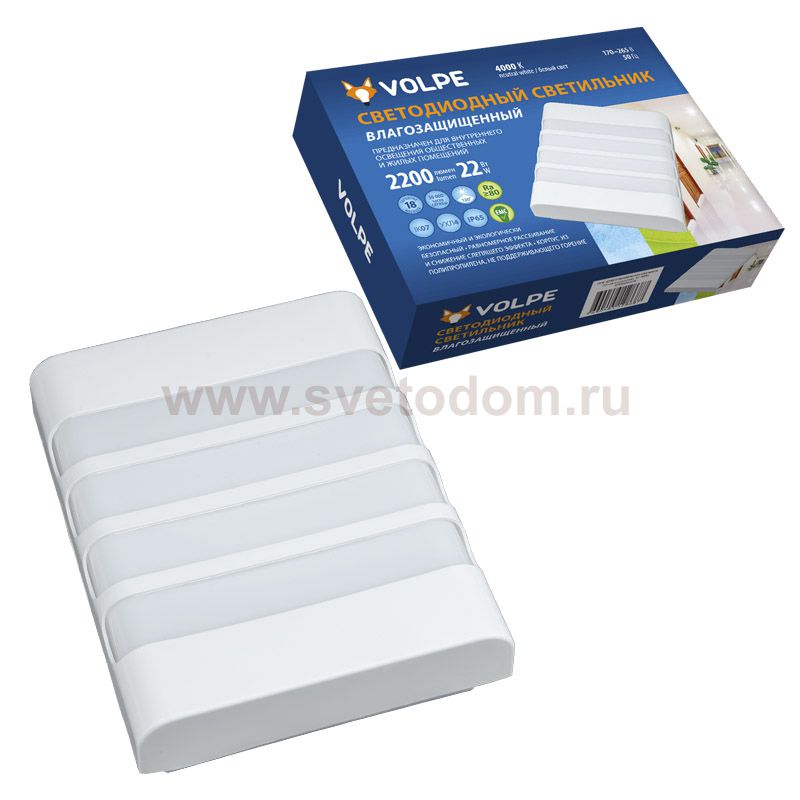 Светильник пылевлагозащищенный Volpe ULW-Q280 22W/4000K/S01 IP65 WHITE