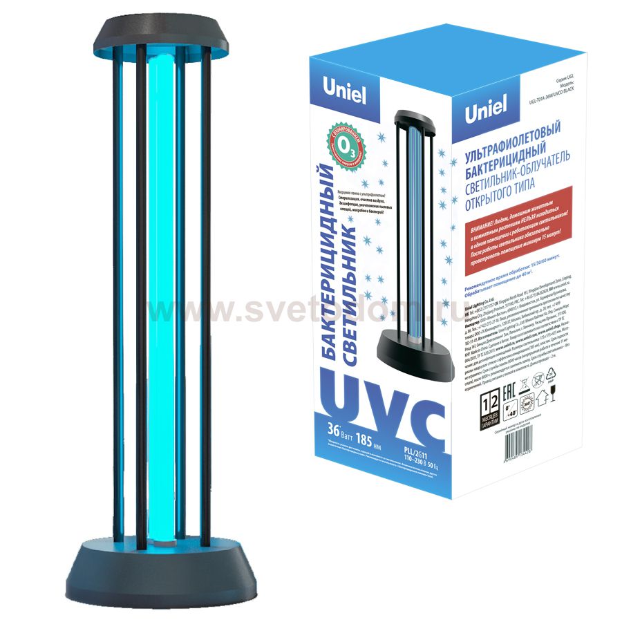 Светильник бактерицидный Uniel UGL-T01A-36W/UVCO BLACK