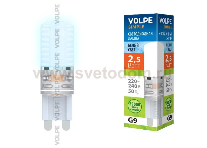 Лампа светодиодная Volpe LED-JCD-2,5W/NW/G9/CL/S
