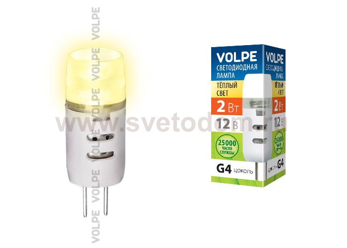 Лампа светодиодная Volpe LED-JC-2W/WW/G4/FR/S