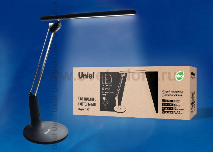 Лампа настольная Uniel TLD-519 Black/LED/800Lm/2700-6400K/Dimmer