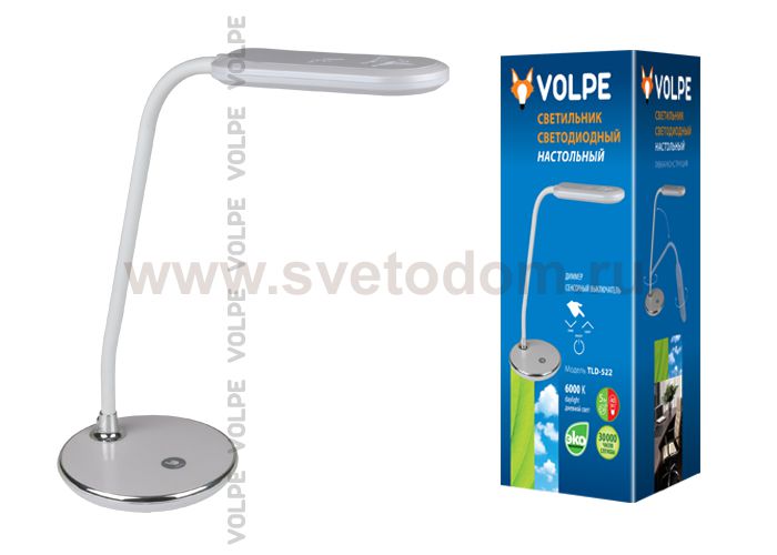 Светодиодный светильник настольный Volpe TLD-522 Silver/LED/360Lm/6000K/Dimmer