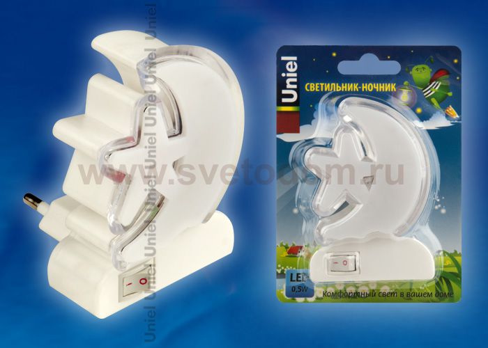 Светильник-ночник Uniel DTL-301-Месяц со звездочкой/RGB/4LED/0,5W