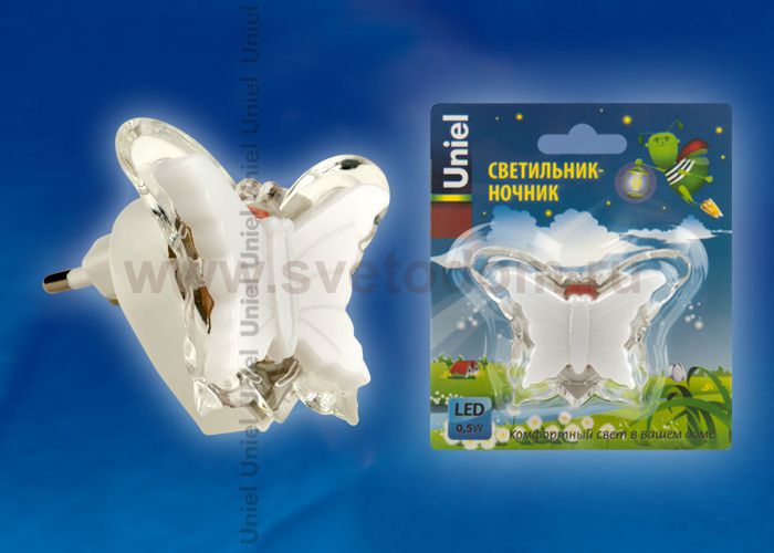 Светодиодный светильник-ночник Uniel DTL-308-Бабочка/RGB/3LED/0,5W
