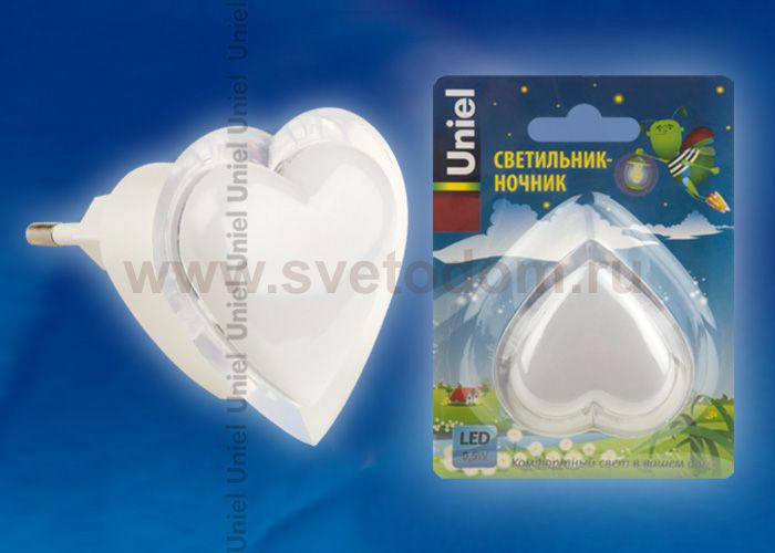 Светодиодный светильник-ночник Uniel DTL-308-Сердечко/RGB/3LED/0,5W