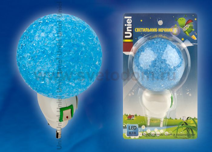 Светодиодный светильник-ночник Uniel DTL-309-Шар/BLUE/1LED/0,1W
