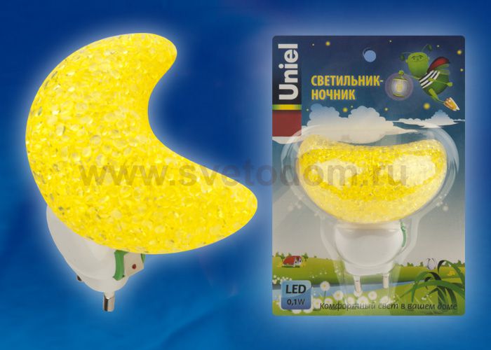 Светодиодный светильник-ночник Uniel DTL-309-Месяц/YELLOW/1LED/0,1W