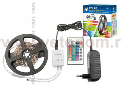 Комплект светодиодной ленты Volpe ULS-Q221 5050-60LED/m-IP20-3M-RGB RRP36C24 Комплект светодиодной ленты с адаптером и контроллером