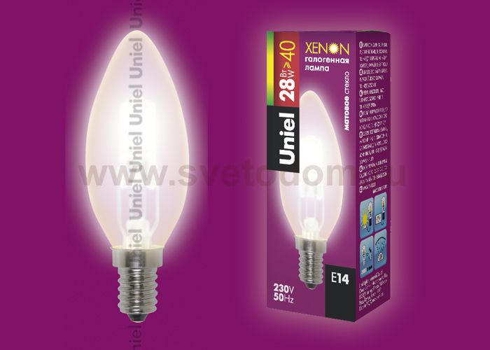 Лампа галогенная Uniel HCL-28/FR/E14 candle