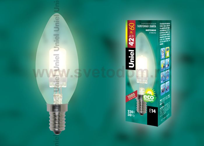 Лампа галогенная Uniel HCL-42/FR/E14 candle