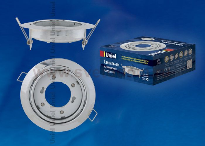 Светильник накладной Uniel GX53/H5-M SILVER 1 PROM
