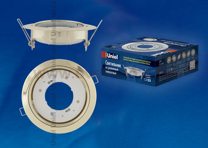 Светильник накладной Uniel GX53/H5-M GOLD 1 PROM