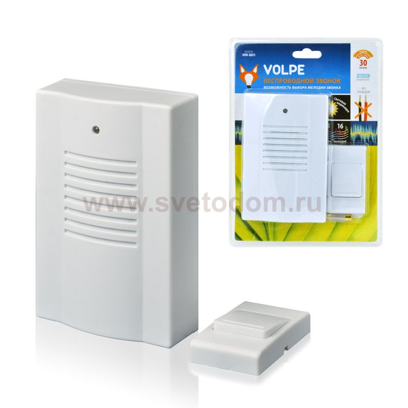 Звонок беспроводной Volpe UDB-Q021 W-R1T1-16S-30M-WH