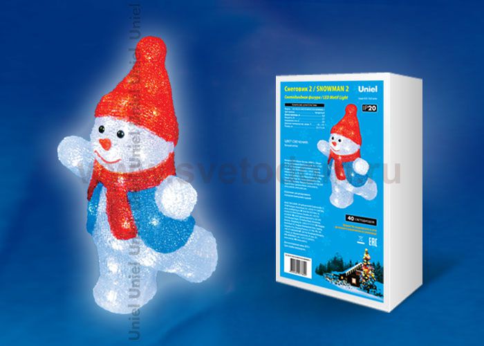 Фигура светодиодная Uniel ULD-M2234-040/STA WHITE IP20 SNOWMAN-2