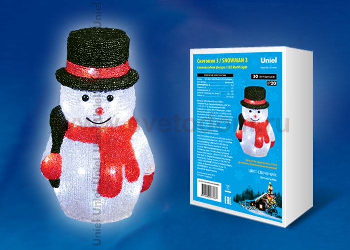 Фигура светодиодная Uniel ULD-M1827-030/STA WHITE IP20 SNOWMAN-3