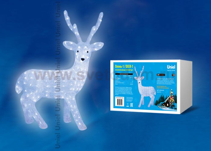 Фигура светодиодная Uniel ULD-M6393-200/STA WHITE IP20 DEER-1