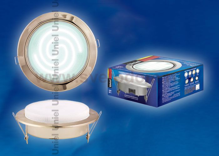 Светильник встраиваемый ультратонкий Uniel GX70/H5 GOLD
