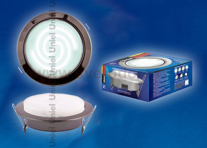 Светильник встраиваемый ультратонкий Uniel GX70/H5 BLACK CHROME