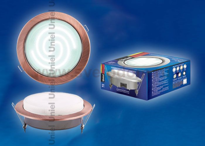 Светильник встраиваемый ультратонкий Uniel GX70/H5 ANTIQUE COPPER