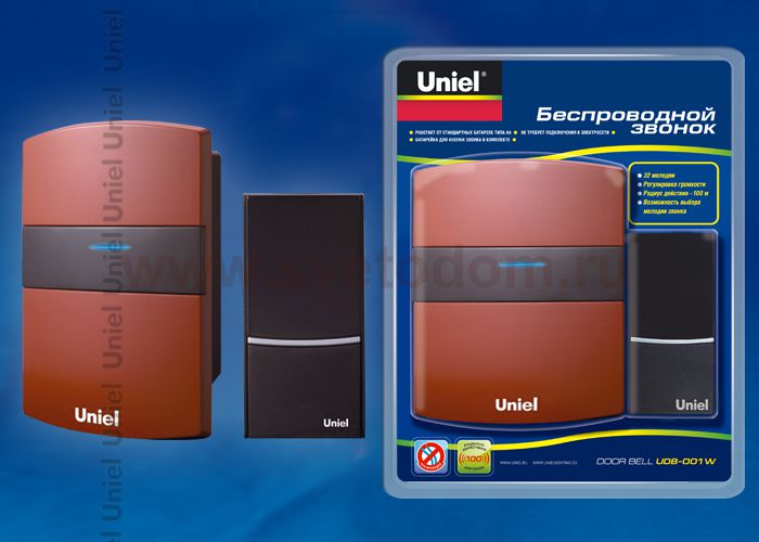 Звонок беспроводной Uniel UDB-001W-R1T1-32S-100M-RD