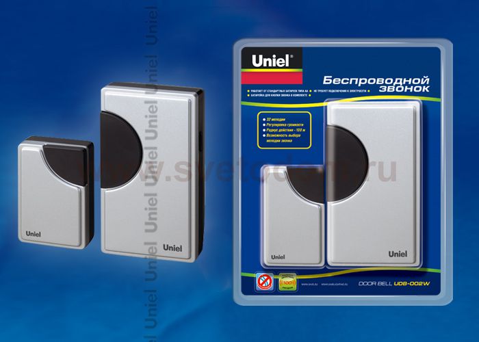 Звонок беспроводной Uniel UDB-002W-R1T1-32S-100M-SL