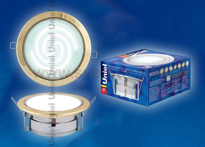 Светильник встраиваемый ультратонкий  Uniel GX70/H-6R GOLD