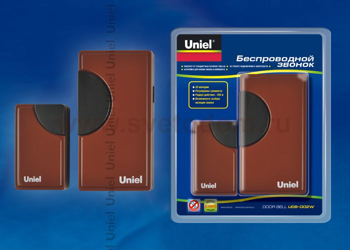 Звонок беспроводной Uniel UDB-002W-R1T1-32S-100M-RD