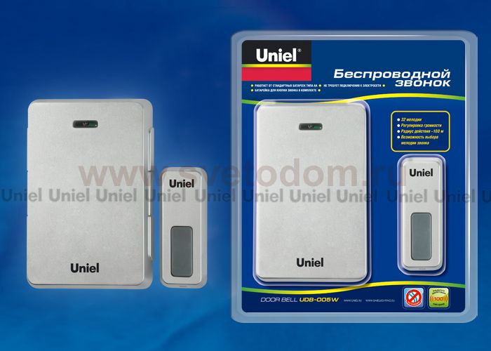 Звонок беспроводной Uniel UDB-005W-R1T1-32S-100M-LS
