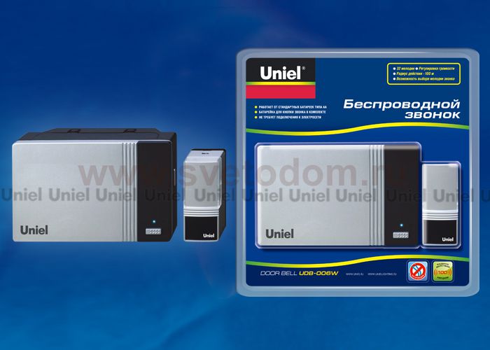 Звонок беспроводной Uniel UDB-006W-R1T1-32S-100M-SL