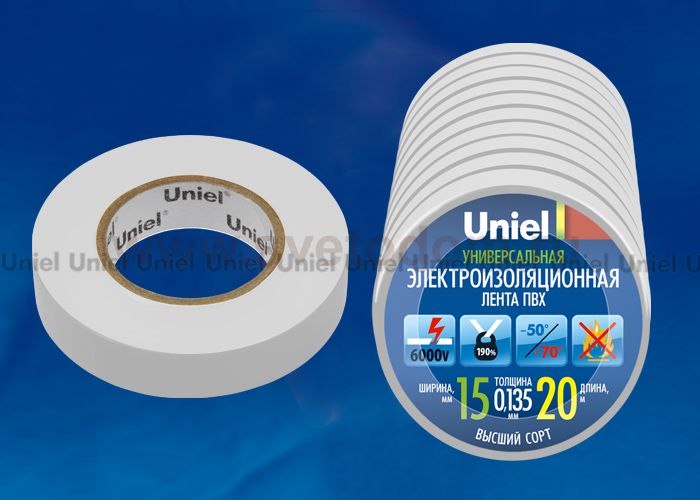 Изоляционная лента Uniel UIT-135P 20/15/10 WHT