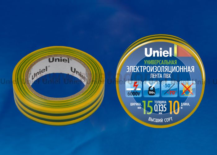 Изоляционная лента Uniel UIT-135P 10/15/01 YGR